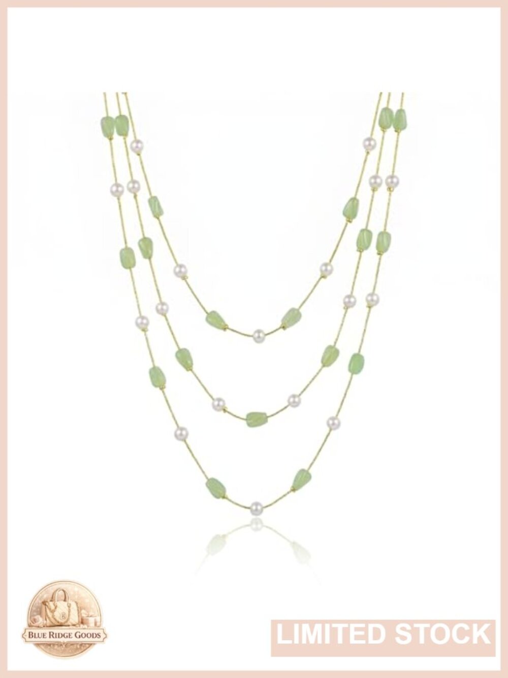 Long Pearl Necklace Crystal Bead Boho Layered Women's Jewelry